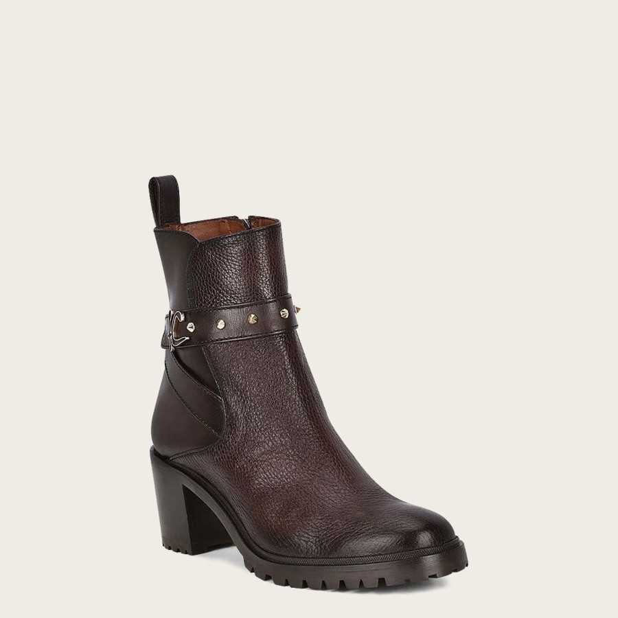 Clearance Cuadra Dark Brown Deer Leather Urban Bootie