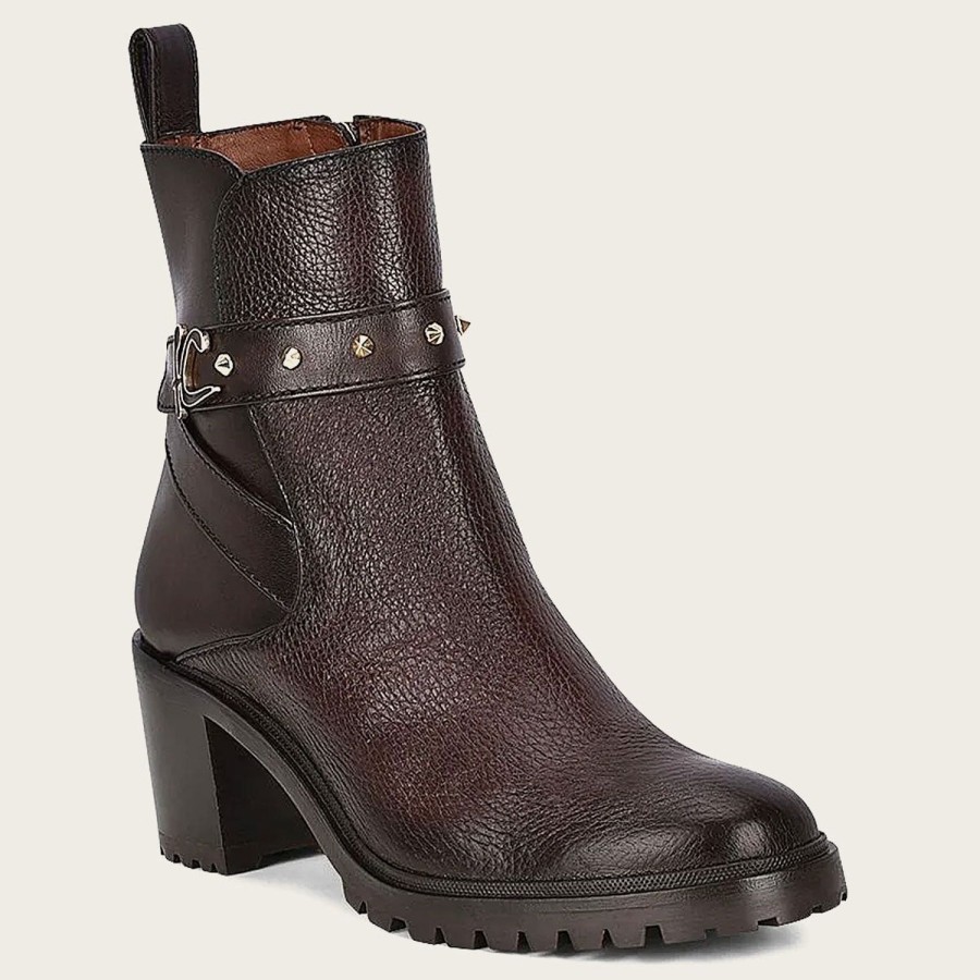 Clearance Cuadra Dark Brown Deer Leather Urban Bootie