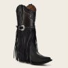 Wholesale Cuadra Black Exotic Leather Fringed Cowboy Boot