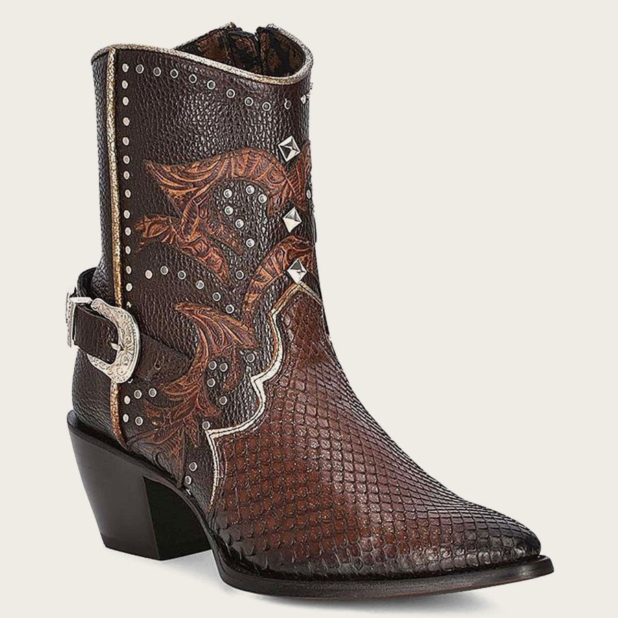 Wholesale Cuadra Brown Western Exotic Leather Bootie