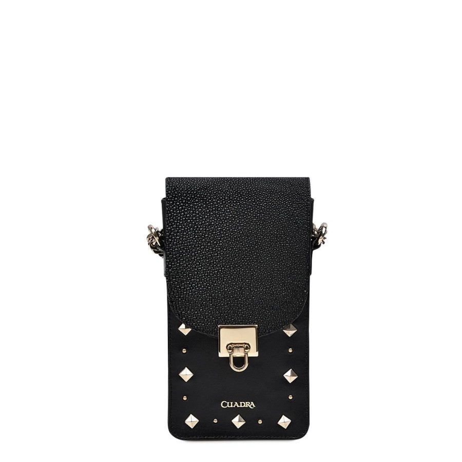 Online Cuadra Black Exotic Leather Cell Phone Bag