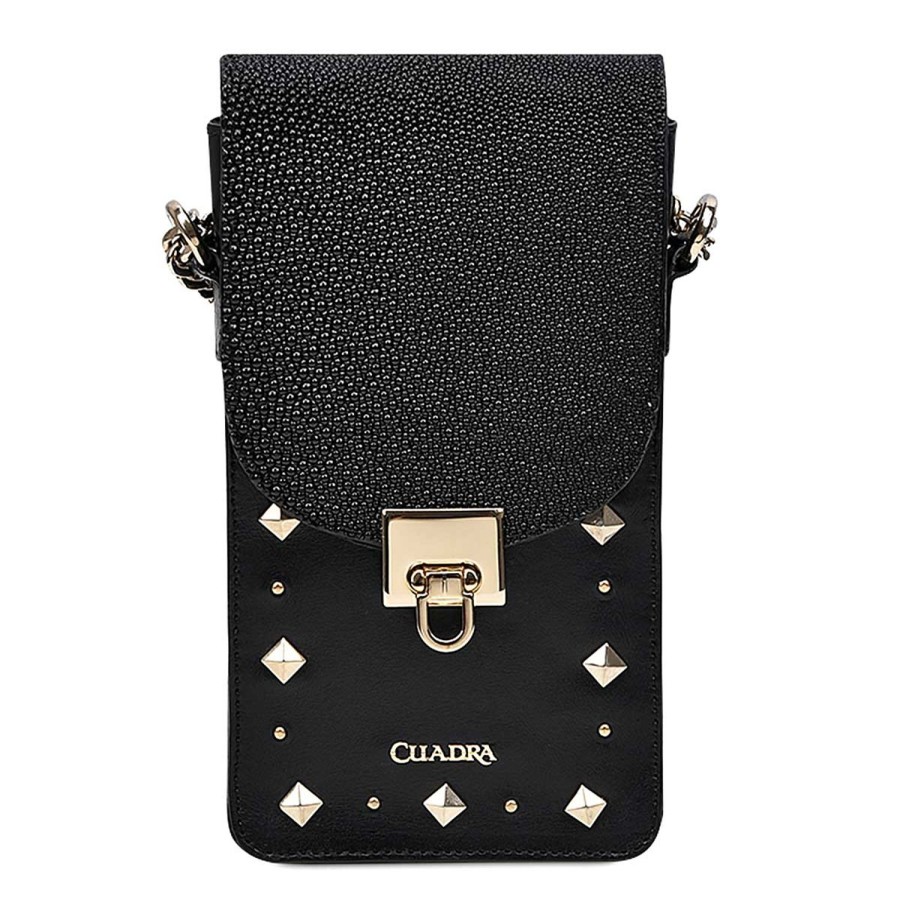 Online Cuadra Black Exotic Leather Cell Phone Bag