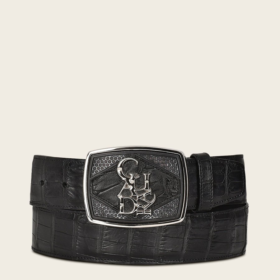 Hot Cuadra Traditional Black High Exotic Leather Western Belt