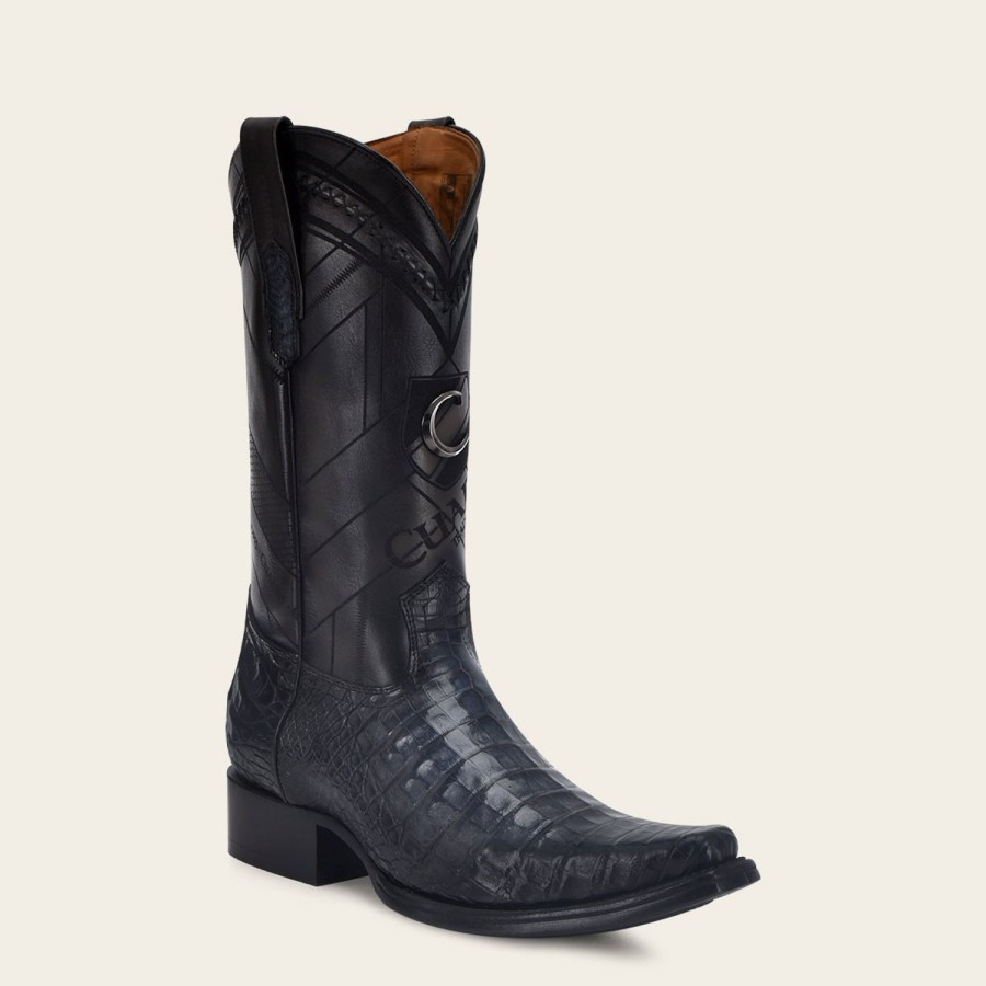 Best Cuadra Engraved Exotic Blue Leather Boot