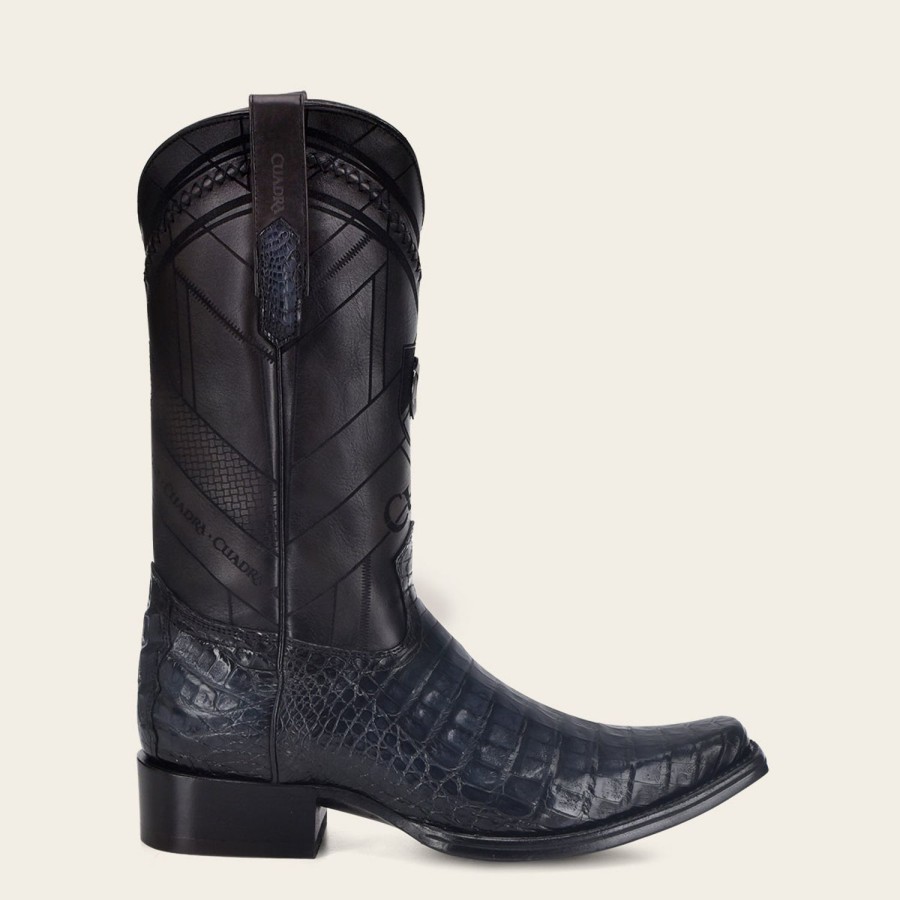 Best Cuadra Engraved Exotic Blue Leather Boot