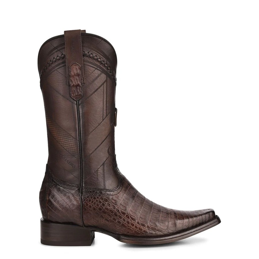 Wholesale Cuadra Engraved Exotic Dark Brown Leather Boots