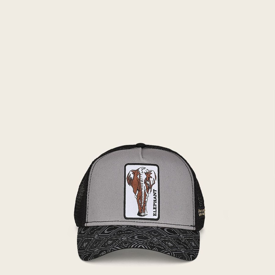 New Cuadra Black Snapback Cap With Elephant Patch