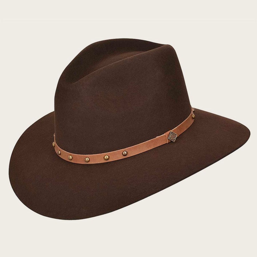 Best Cuadra Chocolate Brown Safari Wool Hat With Leather Headband