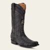 Online Cuadra Geometrical Engraved Black Cayman Leather Boot