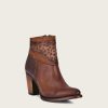 Clearance Cuadra Brown Ankle Bootie For Women