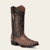 Clearance Cuadra Engraved Brown Ostrich Leather Western Boot