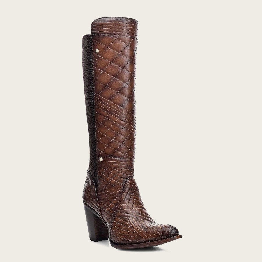 Best Cuadra Embroidered Brown Leather Boot