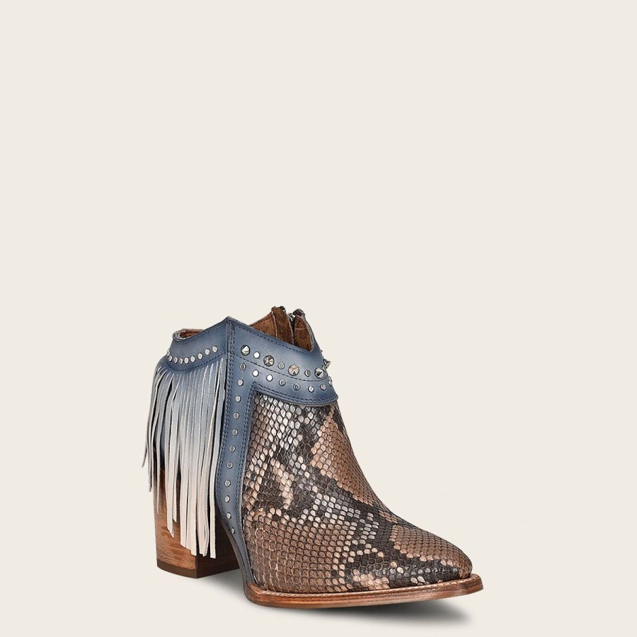 Hot Cuadra Blue Exotic Leather Bootie