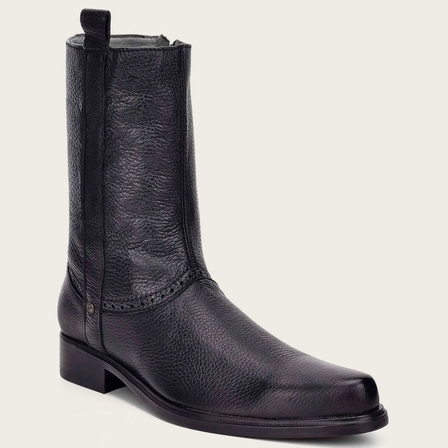 Best Cuadra Hand-Painted Black Leather Boot